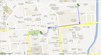 Situation map of our apartment for rent in Ulaanbaatar (Ulan Bator), specially equiped for foreign expats in Mongolia